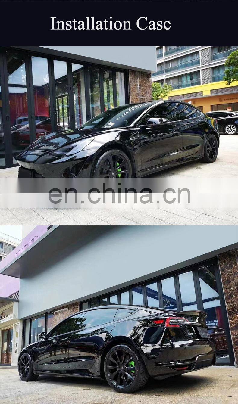 Runde Perfect Fitment Body Kit For 19-22 Tesla Model 3 Modification Upgrade Dark Shark Style Front Rear Bumper Side Skirt