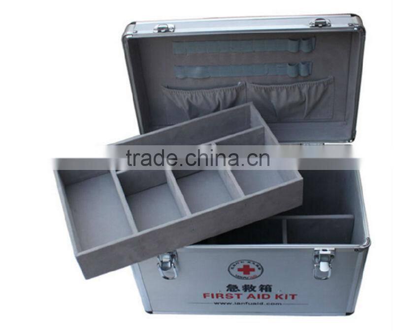 protective small travel first aid kit with aluminum case with tray