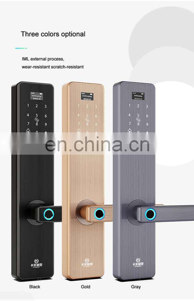 High Security Fingerprint Open Smart Door Lock With Automatic Alarms for wooden door anti - theft door