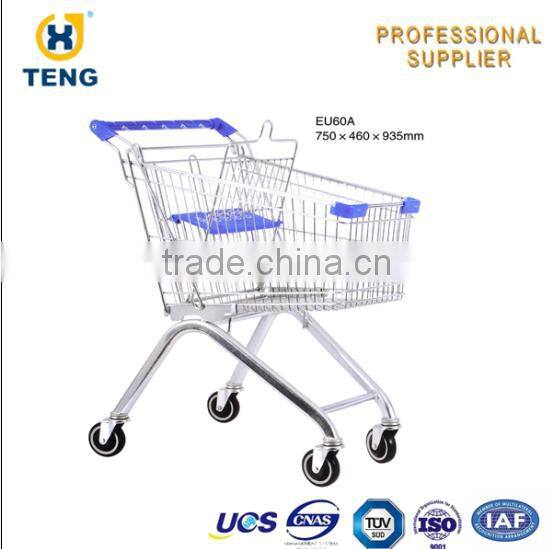 EU style firm unfolding mesh shopping trolley cart