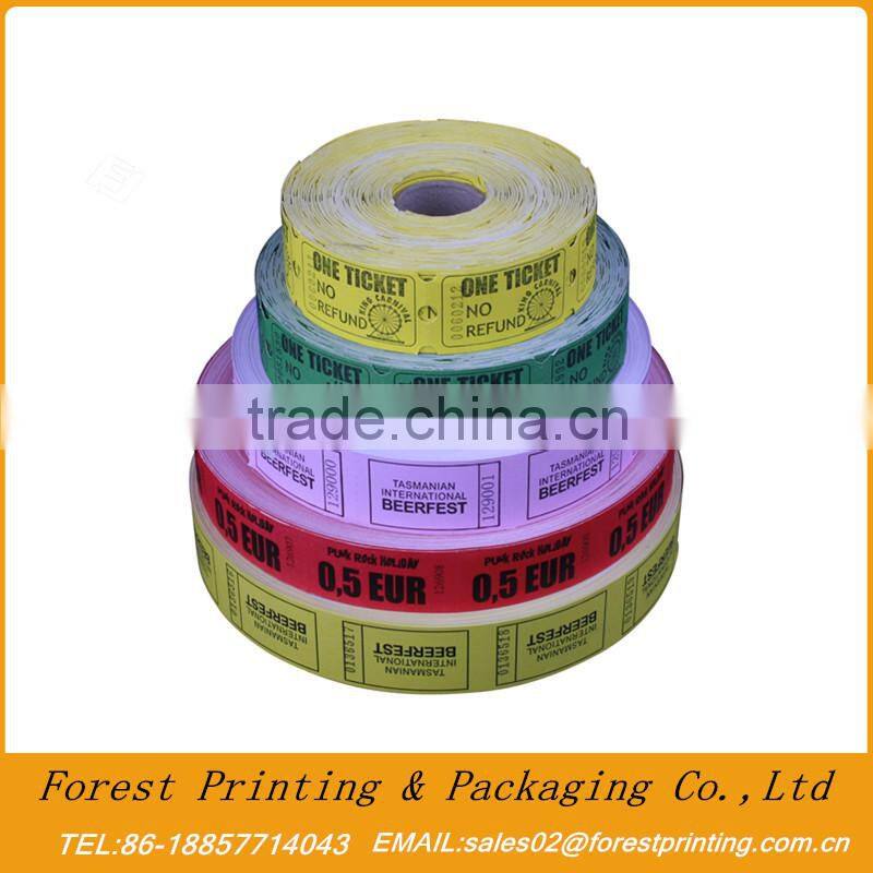 Printed Admit One Ticket,Single Roll Raffle Ticket