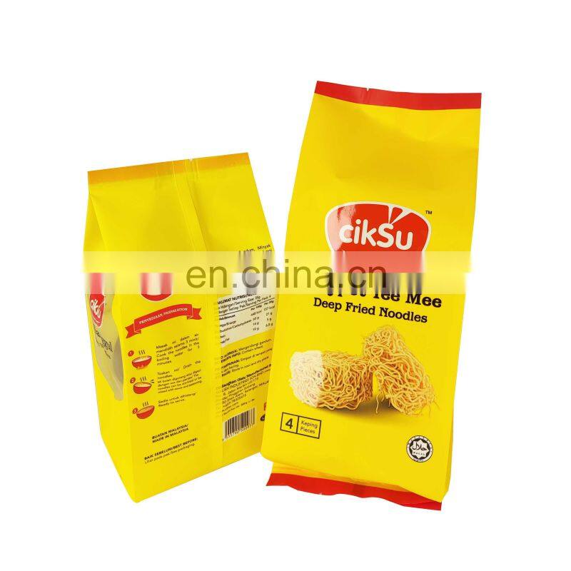 Custom Design Food Grade Noodles Transparent Packaging bags Pasta Packaging Bag Side Gusset Bag with window