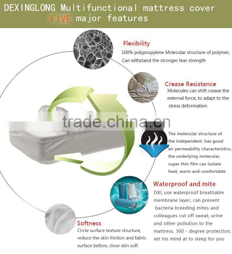 2016 New product wholesale waterproof mattress cover with zipper