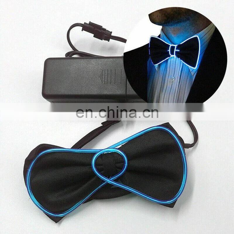 Led Light Up Bow Tie Neon Necktie Masquerade Party Luminous Bow Tie Glow In The Dark Birthday Wedding Cosplay Costume Supplies