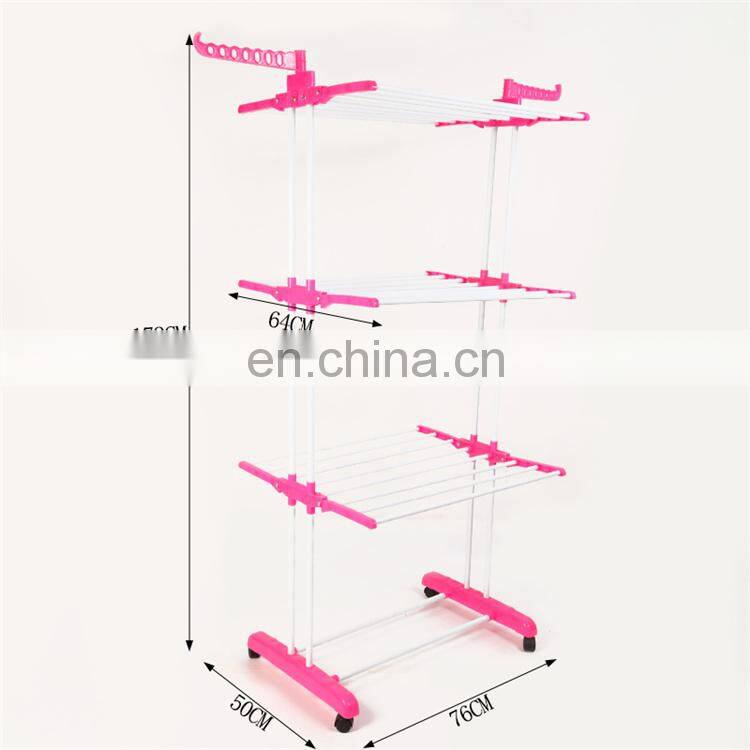 Multifunctional clothes rack floor to floor 4-layer clothes rack balcony simple shoe rack