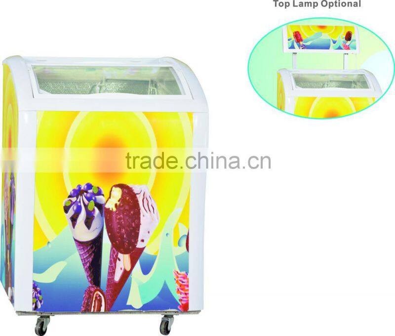 538L big capacity chest freezers for ice cream used big deep freezer glass door