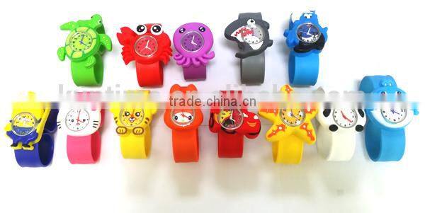 cute starfish slap watch glass face quartz movt silicone strap long strap wrist watch