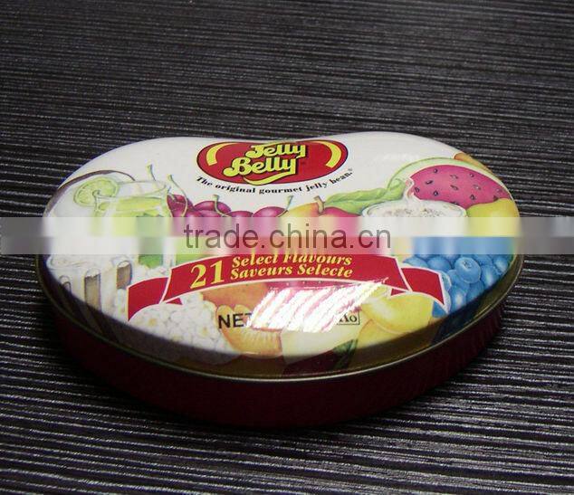 food grade hinged lid special shape tin box