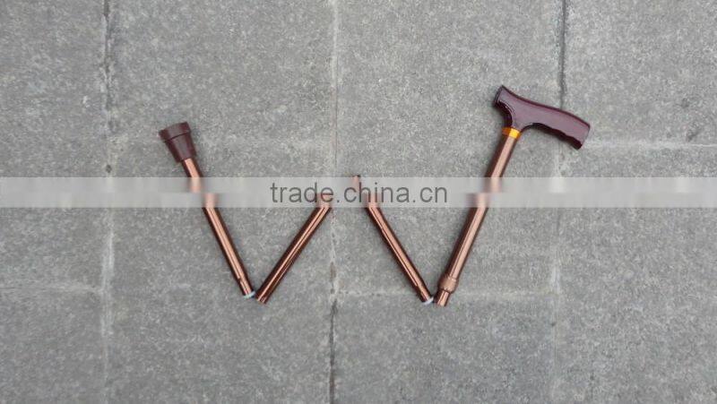 5-Sections Foldable Walking Cane Brown Color