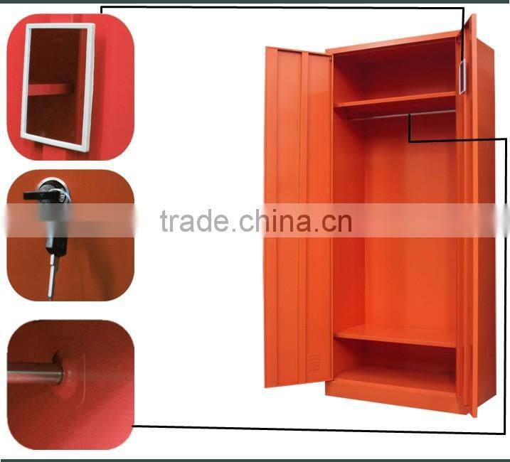 Best Selling Knocked Down Strcture No Folded Double White Door Wardrobe Closet