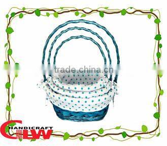 wicker picnic basket,basket,1 PC wood chip and split willow basket with handle