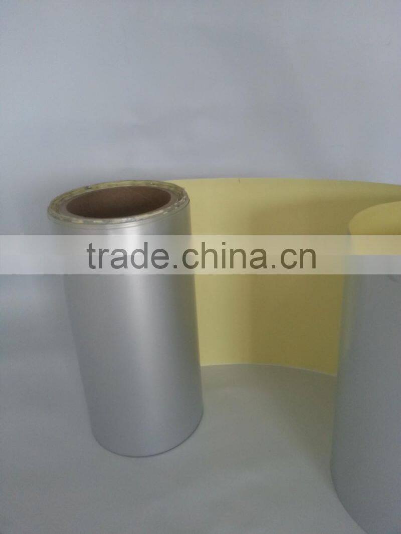 25micron PET matt silver/gold self adhesive sticker/paper