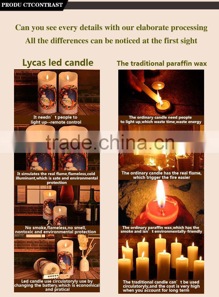 Christmas gift home decor wax battery operated candle led light