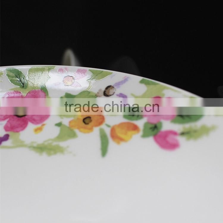 10.5 inch coupe shape new bone china colorful flower and leaf decorated price competitive Hebei factory 20PCS dinnerware set