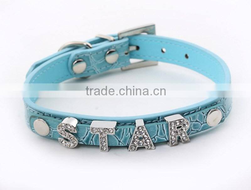 Manufacturer selling pet supplies crocodile grain can diy dog name dog collars