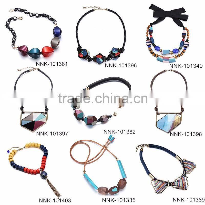 Pink Resin Semi Precious Stone Gold Chain Jewellery Fashion Teen Girls Necklace