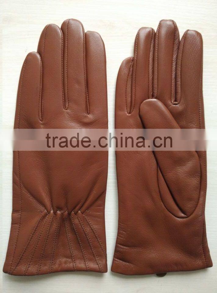 ladies red brown hotsale thin leather hand gloves