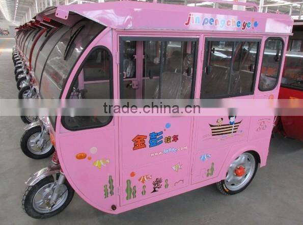 Electric tricycle covered