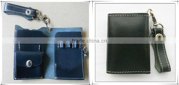Good Quality Black Leather Dart Wallet