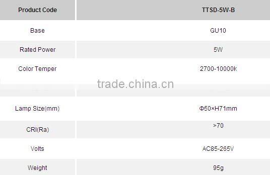 Hangzhou Factory CE ROHS GU10 5W LED Lamp COB