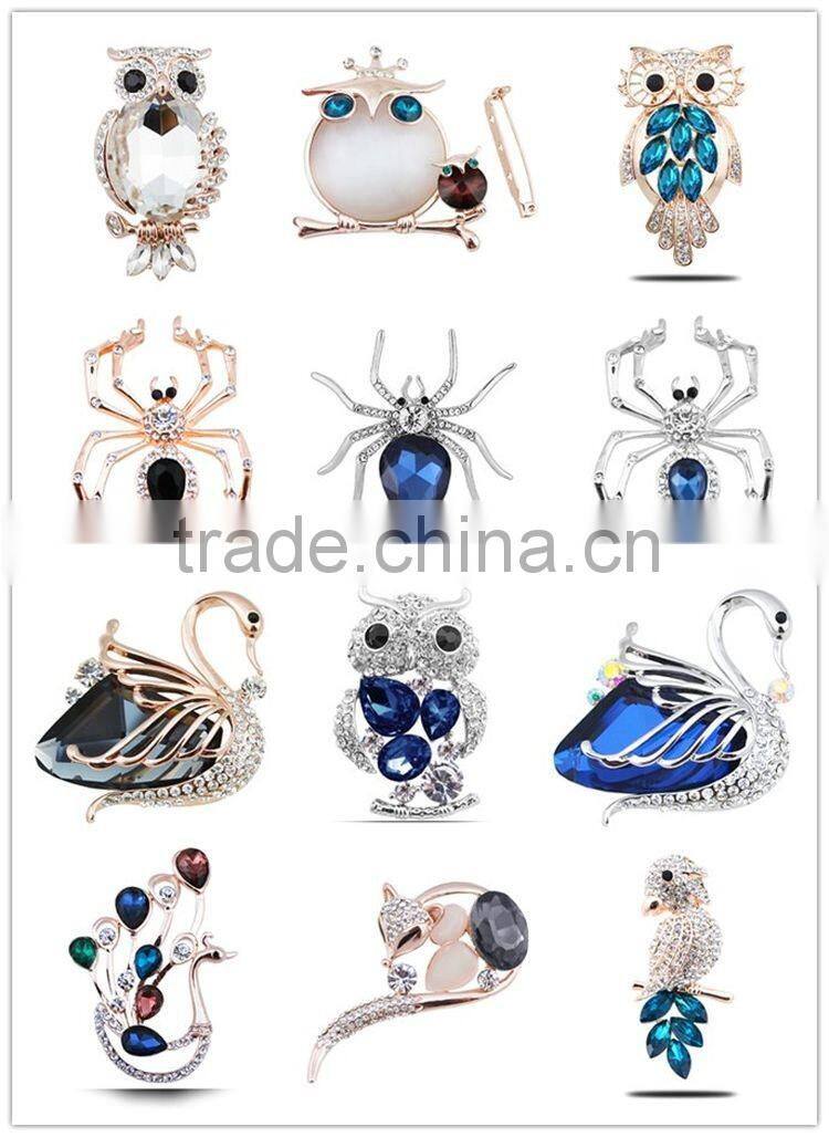 Upscale Jewelry Zircon Diamond Brooch Alloy Spider Personalized Jewelry Wholesale Clothing