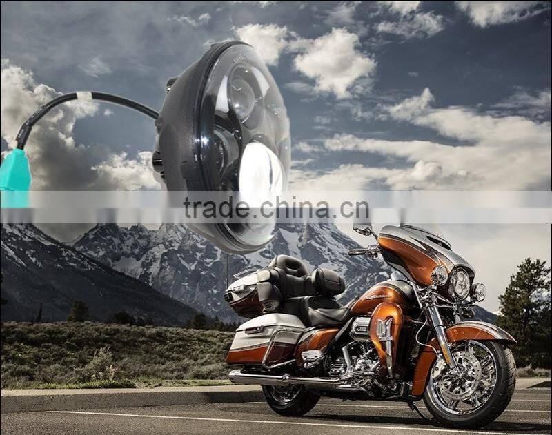 Super top rated 5.75'' 40w black housing led headlight for harley