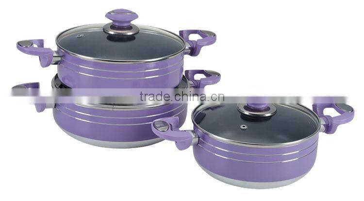6pcs pressed aluminum casserole set with non-stick coating