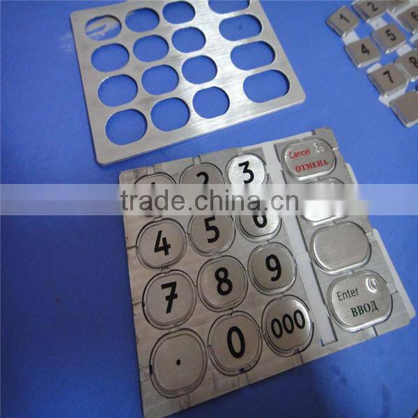 Numeric Stainless Steel Metal Keypad Front Panel