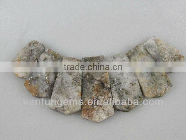 AA grade White Pyrite rectangle freeform beads for necklace