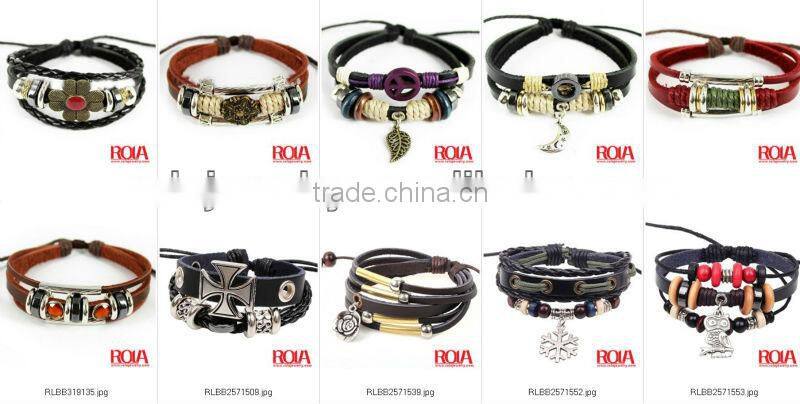 GENUINE PYTHON LEATHER SNAKE CORD 2 WRAPS NATURAL COLOR LAVA STONES BLACK CZ WAX SETTING WITH LUXURY GIFT BOX