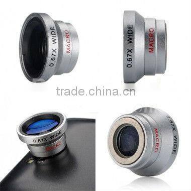 Hot sale!! 0.67x wide angle macro lens for Samsung NOTE II 2