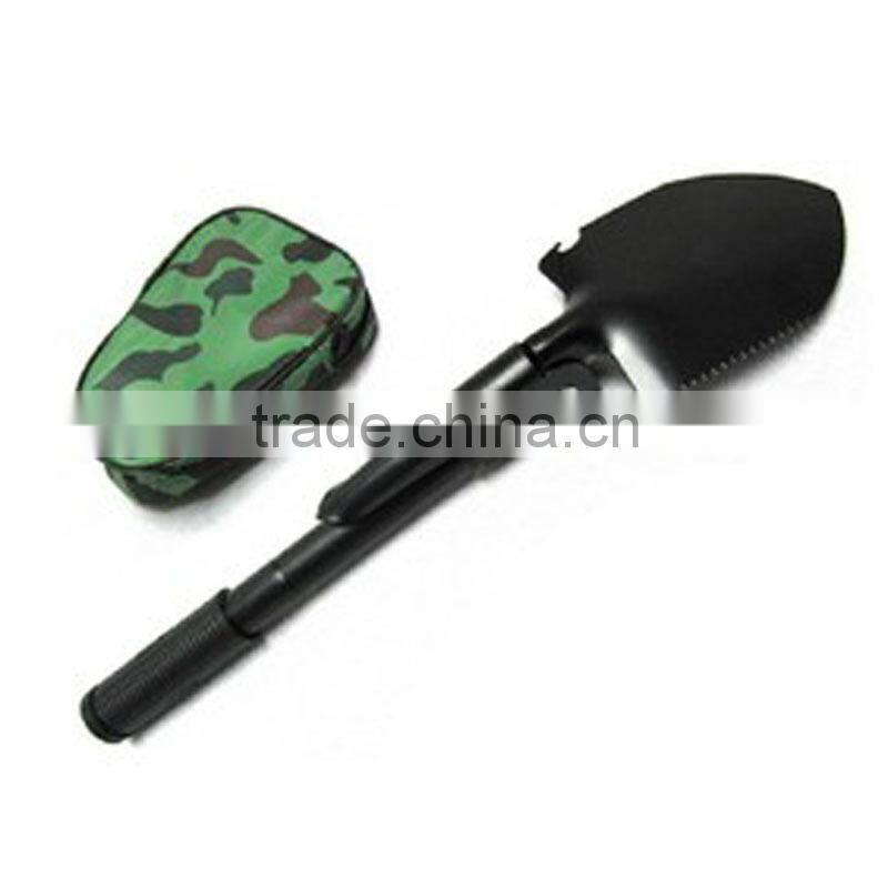 Outdoor portable multifunction folding camping shovel with compass