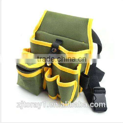 Olive Adjustable Strap Canvas Waist Tool Bag for Men