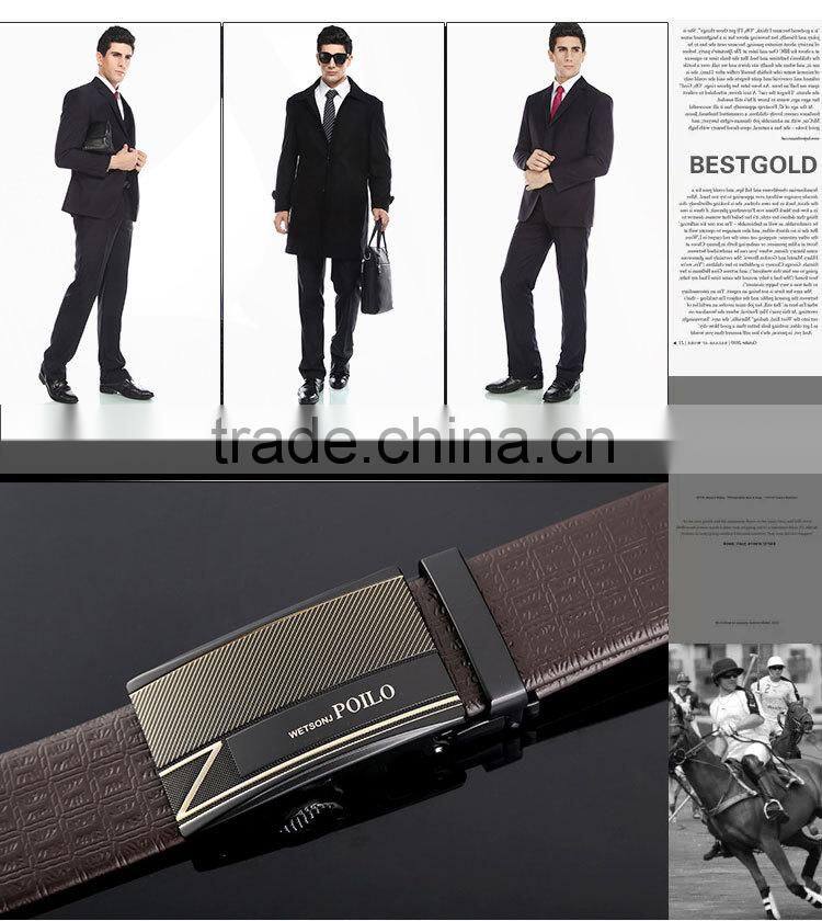 2015 soft brown automatic buckle mens leather belt with cheap price top quality