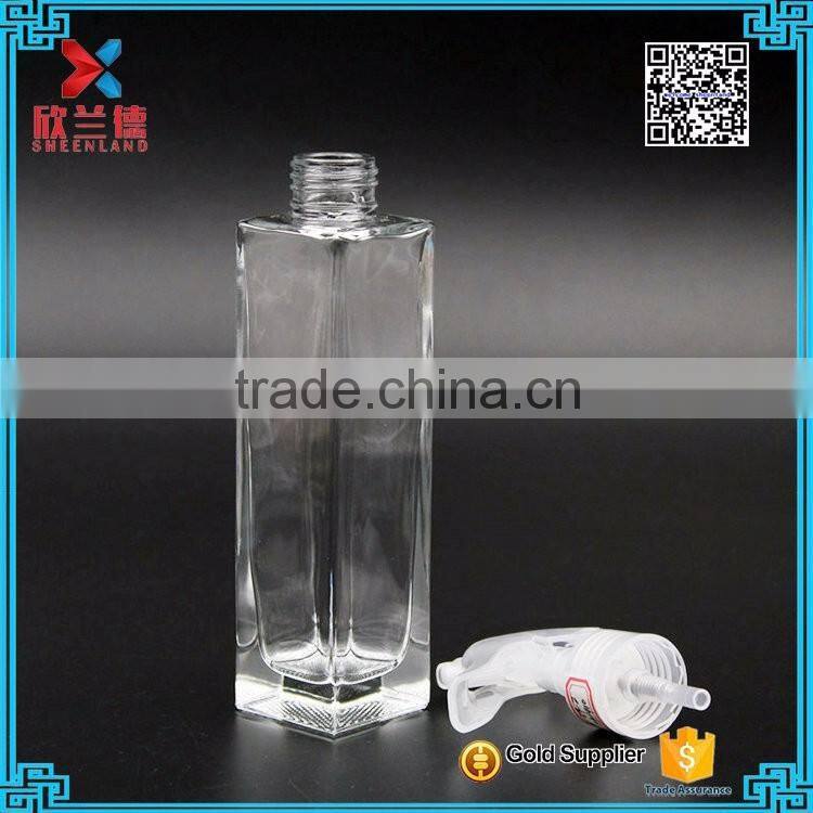100ml luxury square shape hand soap dispenser glass bottle