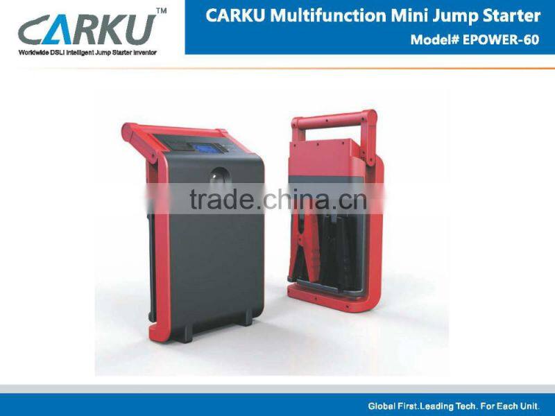 Carku 30000mAh car jump starter LCD displayer for diesel truck 12V/24V