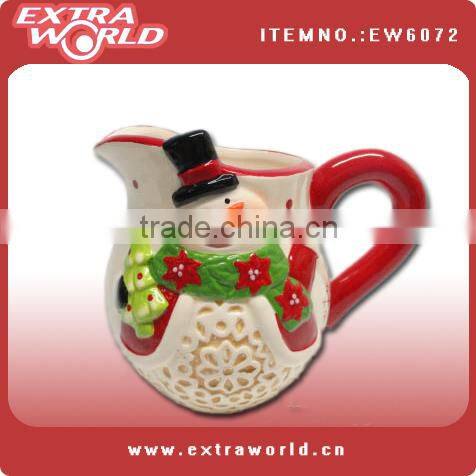 christmas milk ceramic pitcher