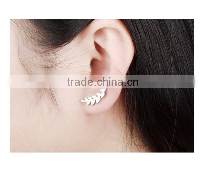 fashion hot sale wholesale design 2016 stainless steel leaf earring