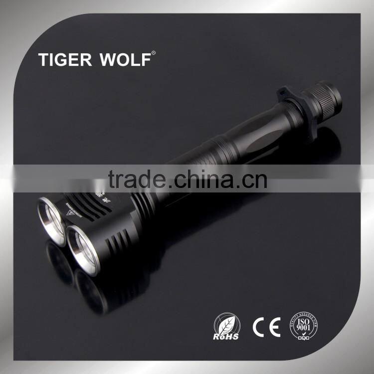 High power double light bulb led flashlight torch light