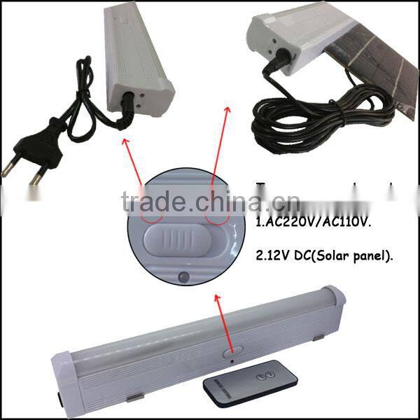 AC 4.4w led tube light 2w solar panel powered fluorescent lamp