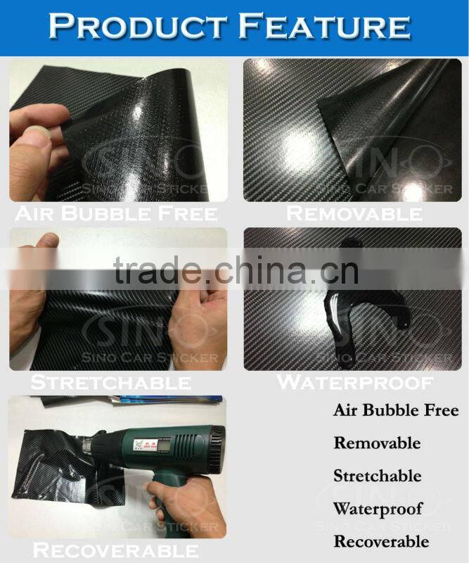 Glossy Grey 4D Carbon Fiber Vinyl Car Stickeres1.52x30M