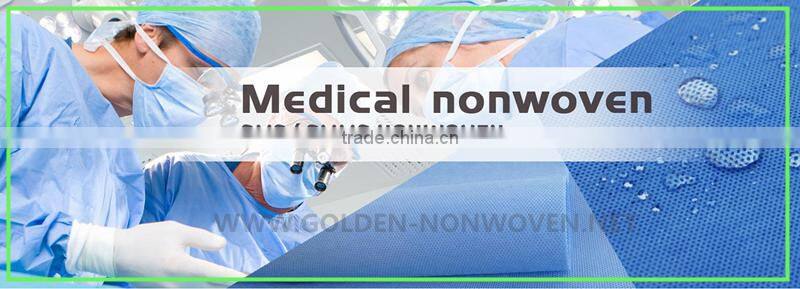 Eco and waterprood nonwoven fabric roll for hospital bed sheet, Light Blue color sms nonwoven fabric for medical use sms fabric