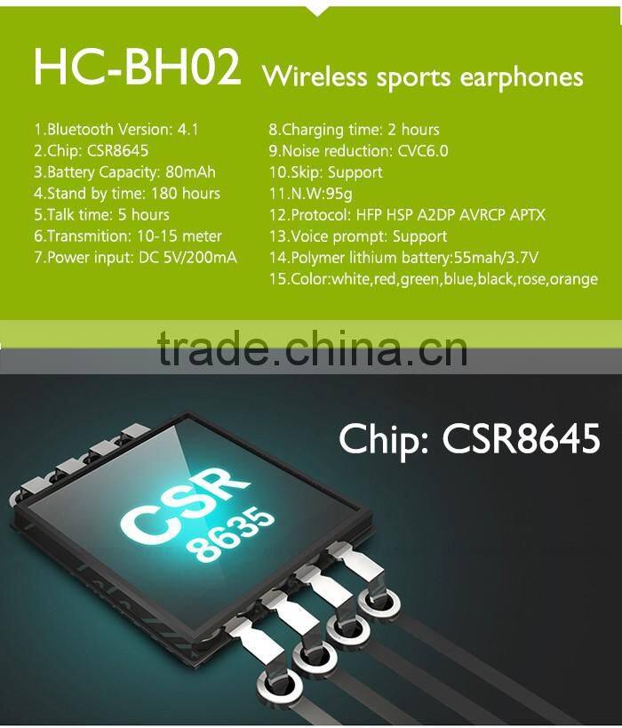 gold supplier fashion bluetooth earphone wireless good voice changer sport earphone