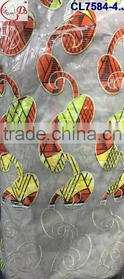 CL7584 Hot selling top quality new design charming color women wax lace fabric