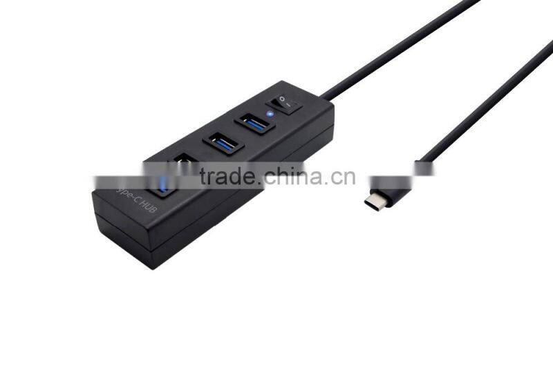 2016 NEW Type c 4 ports USB3.0 HUB for New Mac Nokia N1 Xiaomi 4c ChromeBooks Pixelh