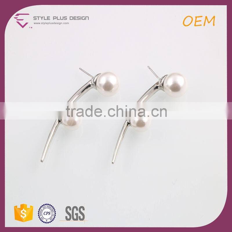 E77997K01 Pearl Stainless Steel Single Stone No Hole Earring Designs From Pearl Updated Collection