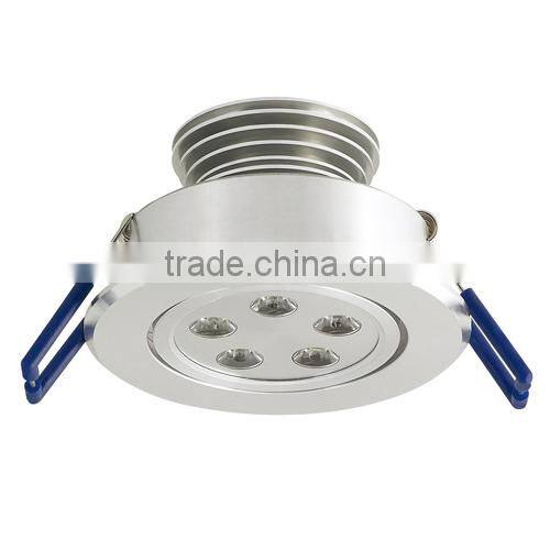 Aluminum base white/silver led recessed downlight