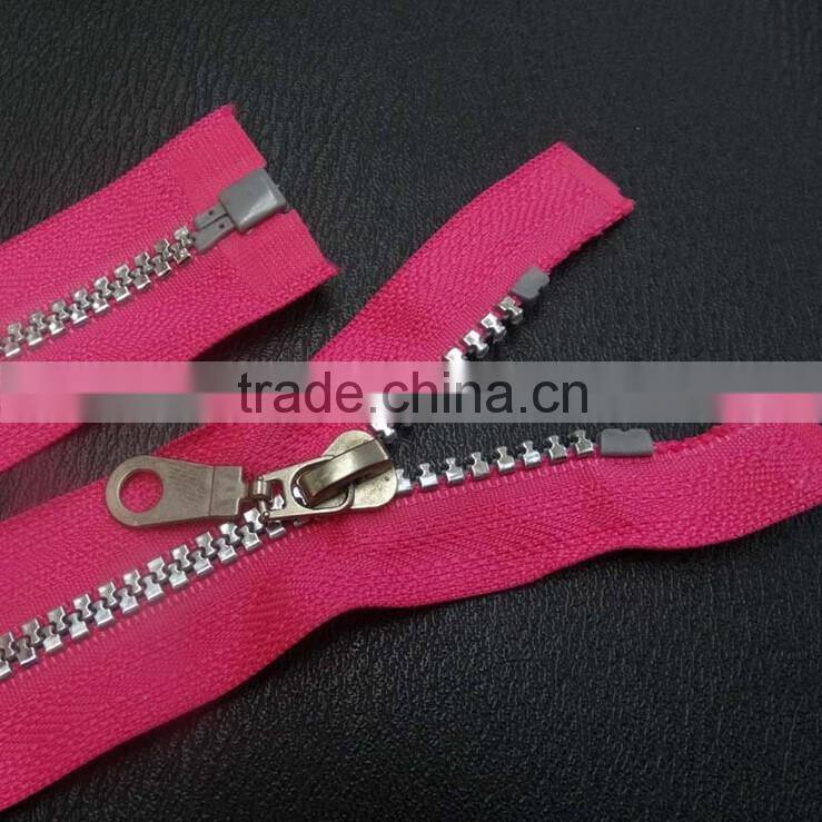 5# silver resin zipper manufacturers selling split teeth for clothing bags dedicated entrance guard zippers