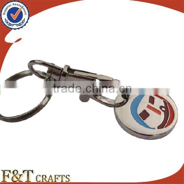 Make plating nickle soft enamel coin for supermarket trolley to sales