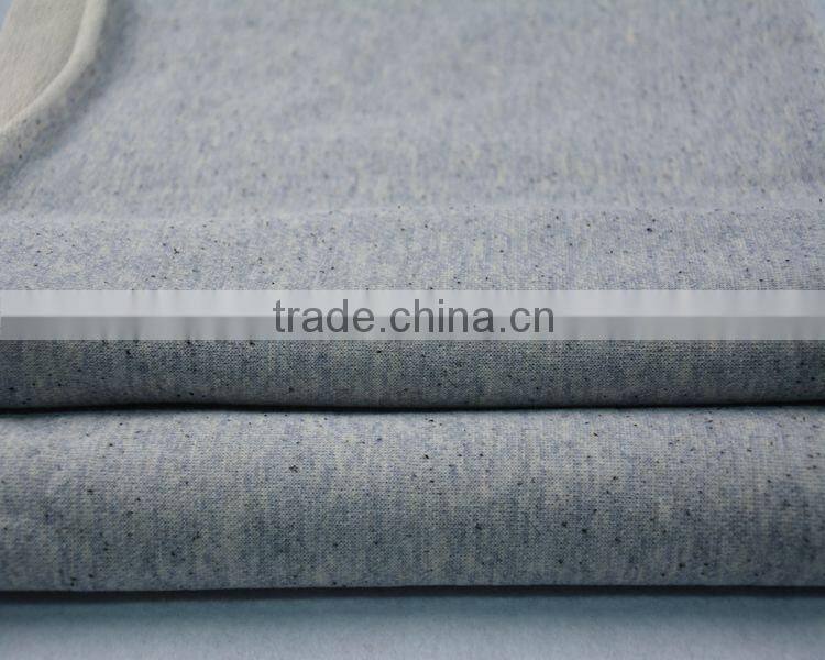 Jiufan Textile Knitted Fabric with Black Speckle French Terry Fabric Polyester Cotton Composition Fabric